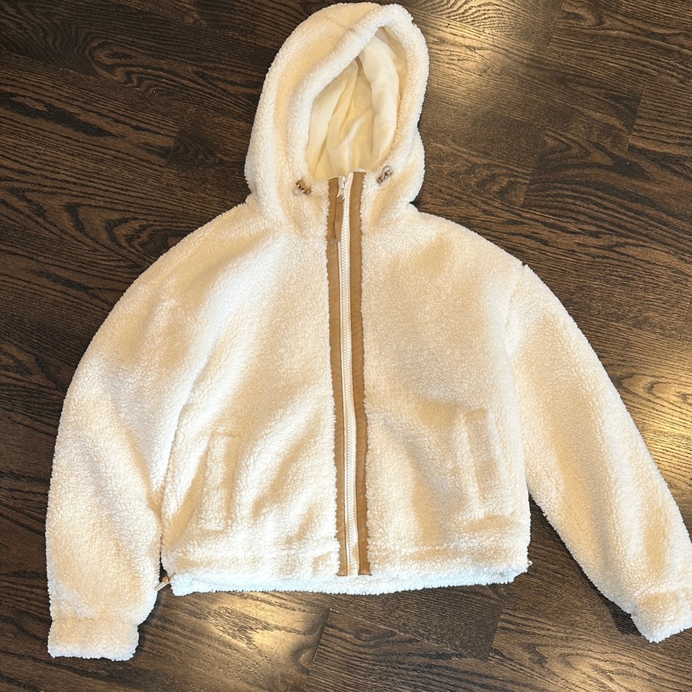GAP Cream Fleece Puffer Jacket